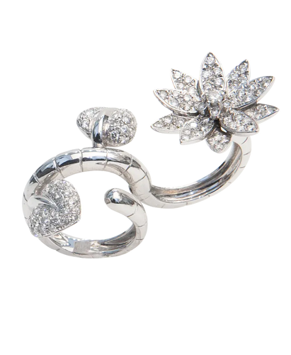 Bague 53 Souplesse - Bague 2 doigts en or blanc 18 carats et diamants 58 Facettes BO220851/SOUPLESSE