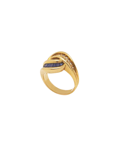 Bague 55 Bague en or jaune 18 carats saphirs en rail et diamants 58 Facettes BO220718/SAPHIRSENRAIL