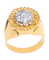 Bague 54 Lueur - Bague dôme en or jaune et blanc 18 carats et diamants 58 Facettes BO220310/LUEUR