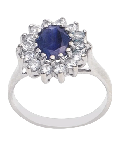 Bague 49 Bague marguerite en or blanc 18 carats avec saphir et diamants 58 Facettes BO220275/CHARMANTEMARGUERITE