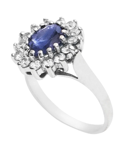 Bague 49 Bague marguerite en or blanc 18 carats avec saphir et diamants 58 Facettes BO220275/CHARMANTEMARGUERITE