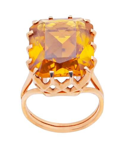 Bague 51 Citrine Royale - Bague cocktail en or 18 carats avec citrine 58 Facettes BO220258/CITRINEROYALE