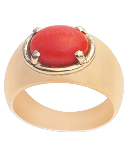 Bague 53 Bague cabochon rouge en or jaune 18 carats 58 Facettes BO210449/ROUGECABOCHON/PHOTO