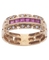 Bague 51 Briques de Saphirs Roses - Bague pavée en or rose 18 carats 58 Facettes BO210016/BRIQUEDESAPHIRSROSES