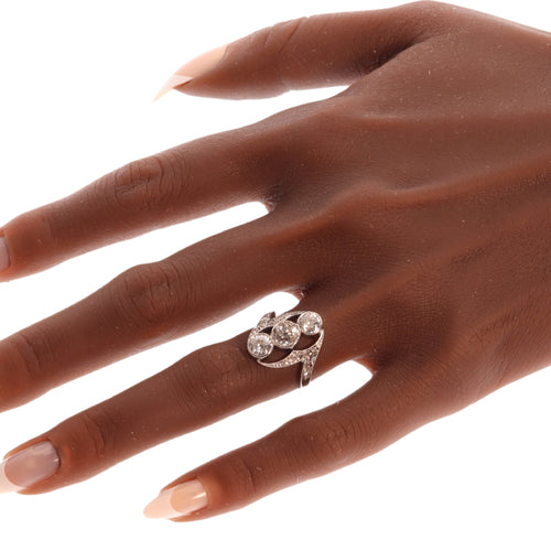 Bague 54 Bague Belle Époque trois diamants en or blanc 18K 58 Facettes 25351-0042