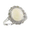 Bague 57 Bague de fiançailles vintage en platine avec diamants et opale 58 Facettes 21019-0035