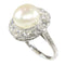 Bague 51 Bague de fiançailles Art déco en platine avec perle et diamants 58 Facettes 16046-0020
