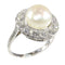 Bague 51 Bague de fiançailles Art déco en platine avec perle et diamants 58 Facettes 16046-0020