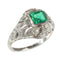 Bague 59 Bague de fiançailles vintage 1920 en platine, émeraude colombienne et diamants 58 Facettes 16144-0061