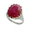 Bague 52 Bague Art déco en platine et or rouge 18K, rubis 13,52 ct et diamants 58 Facettes 17059-0258