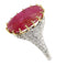 Bague 52 Bague Art déco en platine et or rouge 18K, rubis 13,52 ct et diamants 58 Facettes 17059-0258