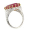 Bague 52 Bague Art déco en platine et or rouge 18K, rubis 13,52 ct et diamants 58 Facettes 17059-0258