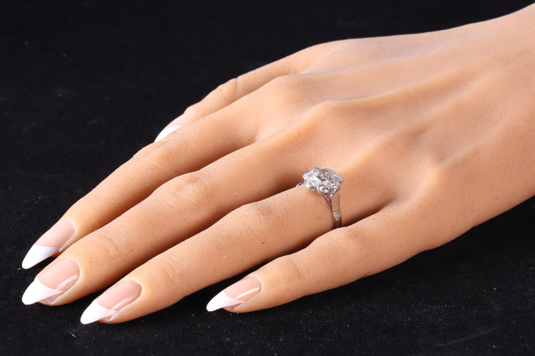 Bague 55 Bague de fiançailles vintage années 1950 en platine et diamants 58 Facettes 17185-0383