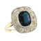 Bague 51 Bague vintage - Saphir et diamants en or jaune 18K 58 Facettes 18351-0023