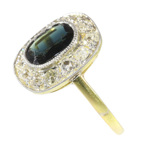 Bague 51 Bague vintage - Saphir et diamants en or jaune 18K 58 Facettes 18351-0023