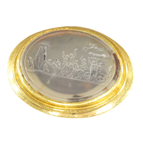 Bague 56 Bague sceau classique du XVIIIe siècle en or jaune, intaille agate 58 Facettes 19087-0061