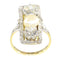 Bague 56 Belle Époque/Art déco - Bague de fiançailles en or jaune 18K, platine, diamants et perle 58 Facettes 19225-0098