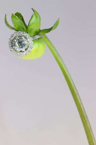 Bague 54 Bague Art déco en platine avec 17 diamants (env. 1,67 ct) 58 Facettes 19157-0036