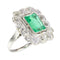 Bague 52 Bague de fiançailles en platine, émeraude 2,20 ct et diamants 58 Facettes 19343-0010