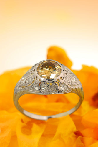 Bague 58 Bague vintage années 1950 en or blanc 18 K et diamants 58 Facettes 21028-0224