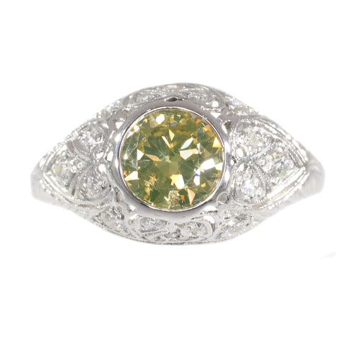 Bague 58 Bague vintage années 1950 en or blanc 18 K et diamants 58 Facettes 21028-0224