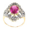 Bague 56 Bague vintage années 1930 en or rouge 18 ct, rubellite et diamants 58 Facettes 20296-0351