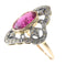 Bague 56 Bague vintage années 1930 en or rouge 18 ct, rubellite et diamants 58 Facettes 20296-0351