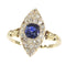 Bague 59 Bague de fiançailles victorienne 1840 en or jaune 18K, saphir et diamants 58 Facettes 21097-0172