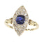 Bague 59 Bague de fiançailles victorienne 1840 en or jaune 18K, saphir et diamants 58 Facettes 21097-0172