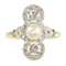Bague 56 Bague Belle Époque vintage en or jaune 18K avec perle et diamants 58 Facettes 21146-0121