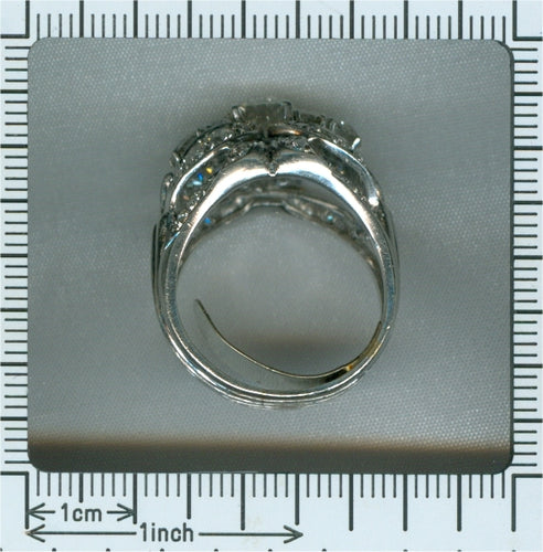 Bague 59 Bague vintage années 1950 en platine et diamants 3,44 ct 58 Facettes 21174-0487