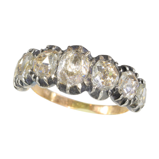Bague 52 Bague ancienne géorgienne en or rouge 18k, argent et diamants 58 Facettes 21272-0590