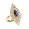 Bague 52 Bague navette victorienne en or jaune 14K, saphir et diamants 58 Facettes 21271-0454