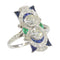 Bague 58 Bague de fiançailles Art déco en platine et or jaune 18K, diamants et saphirs 58 Facettes 21316-0744