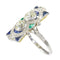 Bague 58 Bague de fiançailles Art déco en platine et or jaune 18K, diamants et saphirs 58 Facettes 21316-0744