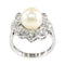 Bague 50 Bague Art déco belge en platine avec diamants et perle de culture 58 Facettes 22132-0317