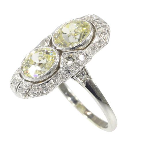 Bague 51 Art déco - Bague en or blanc 18K et diamants (env. 2,70 ct) 58 Facettes 22193-0036
