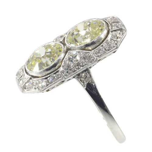 Bague 51 Art déco - Bague en or blanc 18K et diamants (env. 2,70 ct) 58 Facettes 22193-0036
