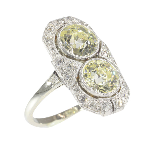 Bague 51 Art déco - Bague en or blanc 18K et diamants (env. 2,70 ct) 58 Facettes 22193-0036