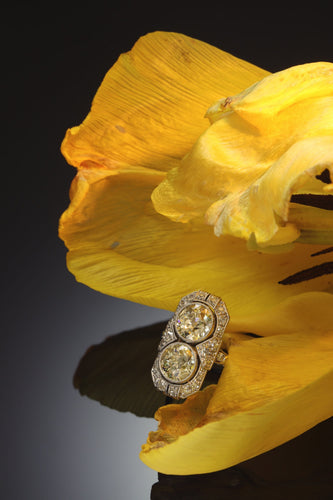 Bague 51 Art déco - Bague en or blanc 18K et diamants (env. 2,70 ct) 58 Facettes 22193-0036