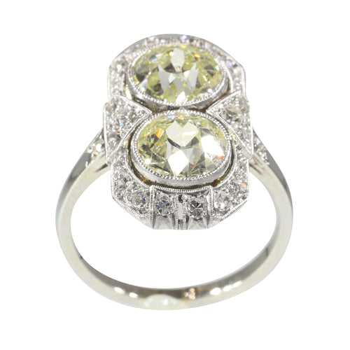 Bague 51 Art déco - Bague en or blanc 18K et diamants (env. 2,70 ct) 58 Facettes 22193-0036