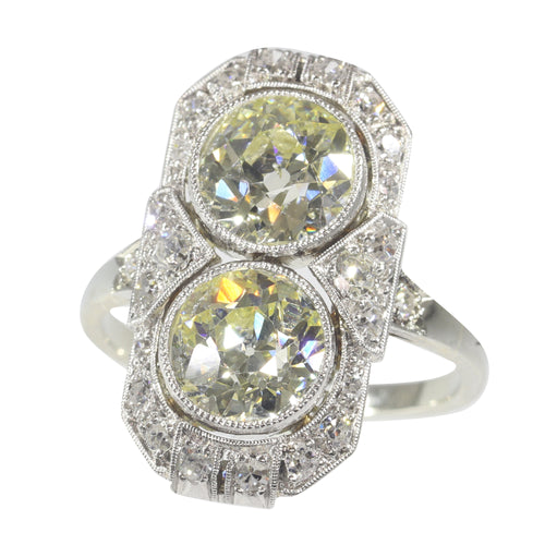 Bague 51 Art déco - Bague en or blanc 18K et diamants (env. 2,70 ct) 58 Facettes 22193-0036