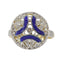 Bague 50 Bague Art déco vintage en or jaune 18K, diamants et émail bleu 58 Facettes 22236-0281