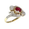 Bague 55 Bague de fiançailles Belle Époque en or jaune 18K, rubis et diamants 58 Facettes 22137-0266