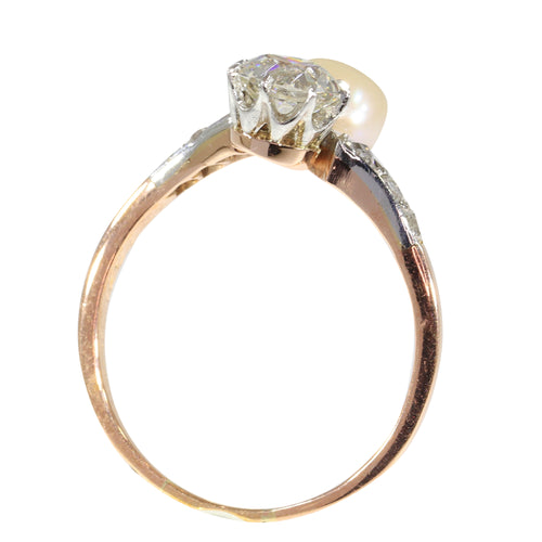 Bague 58 Bague de fiançailles 1895 en platine et or rouge 18K avec diamants 58 Facettes 22327-0067