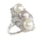 Bague 58 Bague Art déco en platine avec diamants et perles 58 Facettes 22297-0116