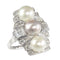 Bague 58 Bague Art déco en platine avec diamants et perles 58 Facettes 22297-0116
