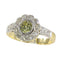 Bague 55 Bague de fiançailles vintage en or jaune 18K et diamants jaunes 58 Facettes 23081-0049