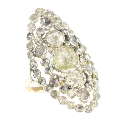 Bague 58 Bague victorienne en or rouge 14K et argent, 53 diamants taille rose 58 Facettes 23073-0137