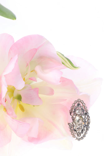 Bague 58 Bague victorienne en or rouge 14K et argent, 53 diamants taille rose 58 Facettes 23073-0137